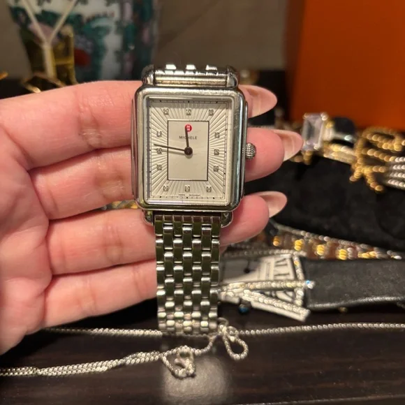 Michele Silver and white diamond Watch deco Madison - Picture 8 of 10